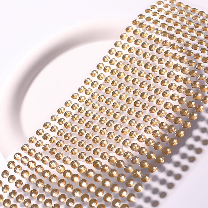 Face Gems Eye Jewels Rhinestones Gems Crystals Temporary Tattoo Stickers Jewels for Crafts 3/4/5/6/8MM Champagne Gems Jewels Eyes Stickers Makeup Self Adhesive for Hair Face Crafts 3555 PCS