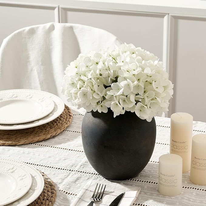SIDUCAL Ceramic Decorative Flower Vase | 7.48 Inch Pottery Rustic Farmhouse Boho Vase for Home Decor, Table, Living Room, Bathroom, Coffee Desk, Shelf, Mantel Decoration, Wedding, Bronze