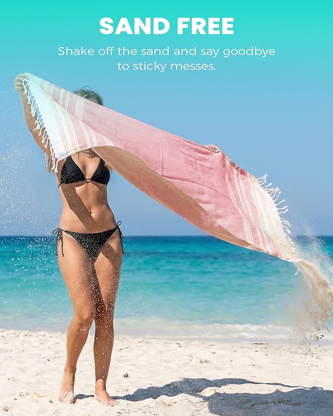 Antfuny 6 Packs Turkish Beach Towels Oversized Swim Set Bulk Quick Dry Bath Pool XL Big Blanket Adult Travel Essentials Cruise Accessories Sand Free Extra Large Must Have Clearance Vacation Stuff