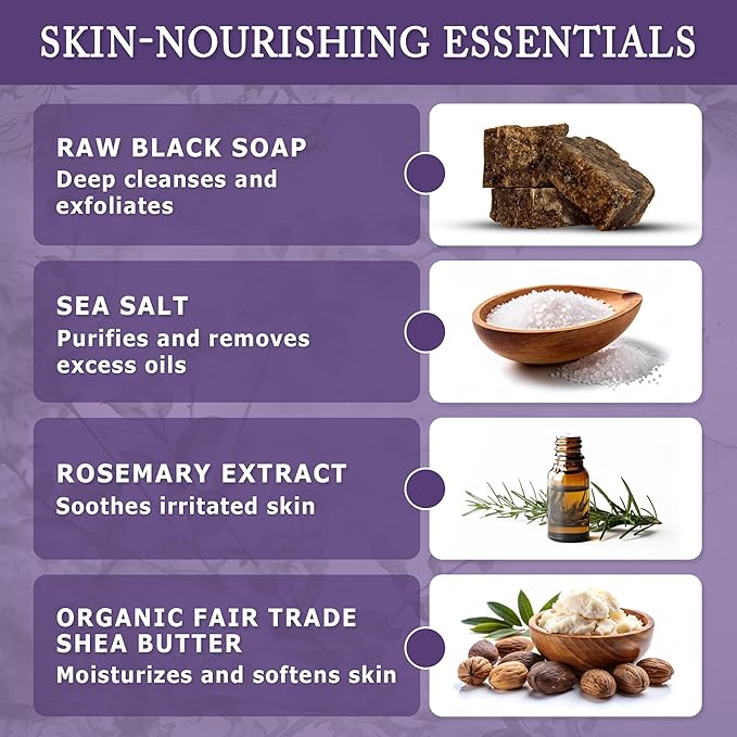 Dr. Woods Raw Liquid Black Soap -Made with Organic Shea Butter, Body Wash for Men and Women, Gentle Exfoliant, Natural Cleanser for Face, Hands, and Body - 32 Fl Oz