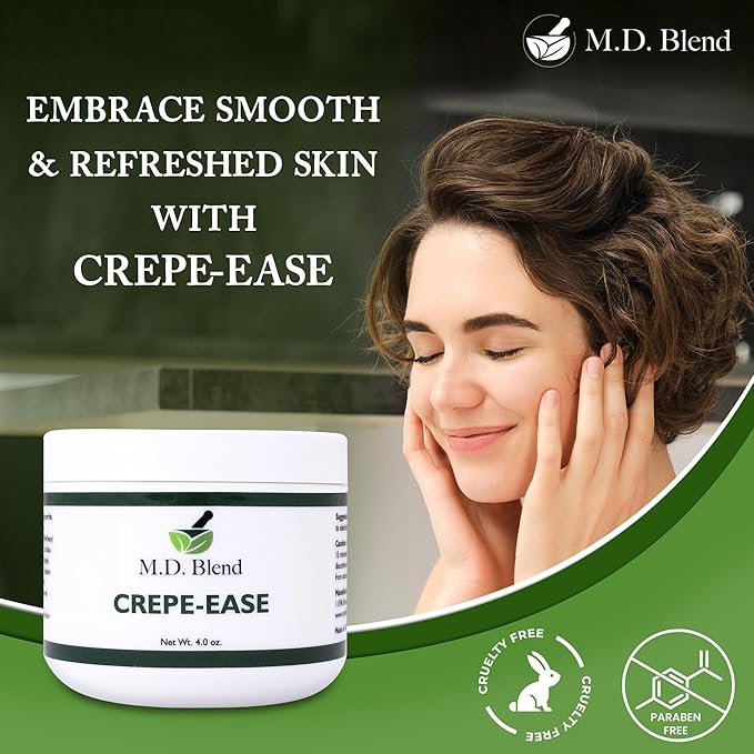 Crepe-Ease Body Moisturizer Anti Aging Retinol Cream Firming, Smoothing & Hydrating Cream for Crepey Skin on Neck, Arms & Legs Crepe Skin Repair, Advanced Crepe Fix, 4 oz