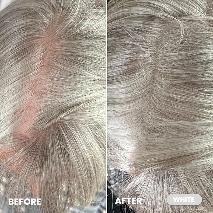 Prime Prometics Instant Coverage Hairline Powder for Mature Women – Covers Grays, Roots & Thinning Areas – Water & Sweat-Resistant – Natural, Fuller-Looking Hairline (White)