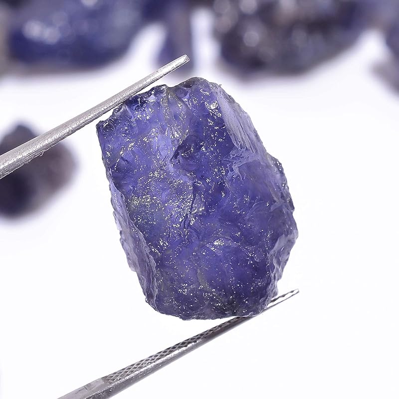 50 carats Raw Iolite Rough Gemstone, Natural Crystals, Healing Stones, Wholesale Lot, Jewelry Making Supply, Rock Collection, Strength Stone, 12 to 18mm, 5 to 6 pcs