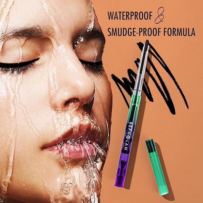 BEPHOLAN Black Eyeliner Pencils,Waterproof Gel Eyeliner Pencil Waterline Eye Liner Pen for Women Waterproof Smudge Proof Long-lasting (BLACK)
