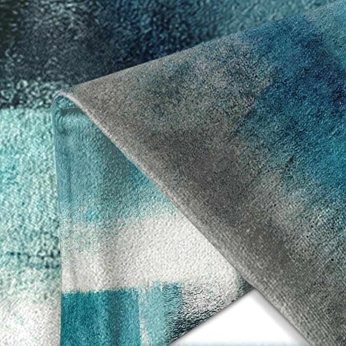 Throw Pillow Covers Set of 2, 18 x 18 Inch, Teal Peacock Blue | Abstract Modern Art Outdoor Decorative Square Pillow Cases Couch Cushion Case for Couch Bed Sofa Living Room Home Decor