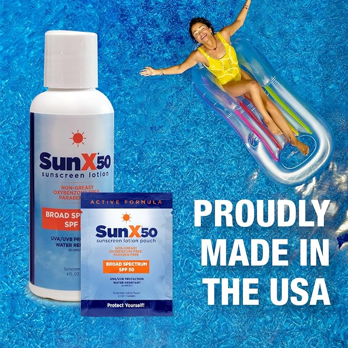 CoreTex Sun X 50 SPF Broad Spectrum Sunscreen Lotion - 1 Gallon Jug & Pump Bottle of Paraben, Oxybenzone, Octinoxate, & Oil Free Sunscreen - No White Cast and Water Resistant Up to 80 Minutes