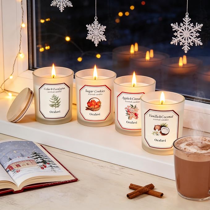 Sugar Cookies Scented Candle for Women & Men, Buttercream Frosting, Sugar Cookie Scented for Home,Non-Toxic Soy Wax,16 oz 70 Hour Long Burn Time, Sweet Christmas Candle
