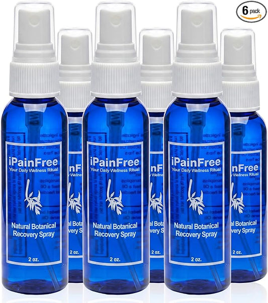Natural Botanical Recovery Spray with Eucalyptus, Jojoba, Aloe Vera & Grapeseed Oils – Lightweight Topical Recovery Spray for Muscle & Joint Comfort & Massage (6 x 2oz Bottles)