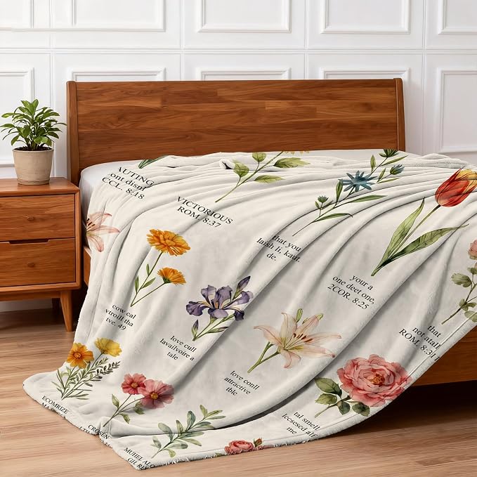 COMFAR Christian Gifts for Women Faith, Inspirational/Religious/Spiritual Gifts for Adults, Soft Throw Blankets for Women/Men, Personalized Blankets for Adults 50"x 60"