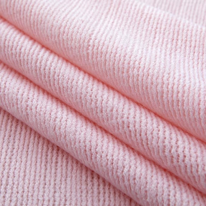 Vonty Pink Knitted Throw Blanket with Tassels Fringe, 50x60 Acrylic | Super Soft And Lightweight, Year-Round Cozy Warmth, Farmhouse Decorative Style, Machine Washable, for Couch, Sofa or Bed