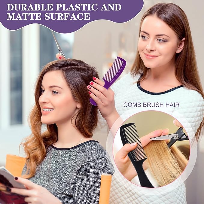Baderke 48 Pcs Combs Set Bulk Hair Brushes for Homeless Individually Wrapped Hair Brush and Comb for Women Hotel Nursing Charity Travel(Multicolor)