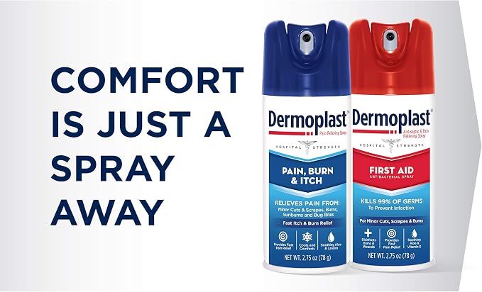 Dermoplast First Aid Spray, Analgesic & Antiseptic Spray for Wounds, Minor Cuts, Scrapes and Burns, Wound Care, 2.75 Ounce (Packaging May Vary)