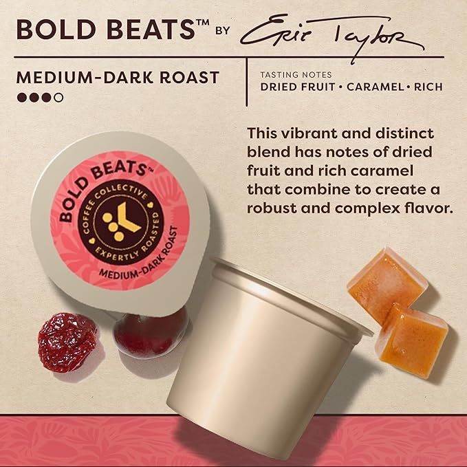 Keurig Coffee Collective, Bold Beats by Eric Taylor, Medium-Dark Roast Coffee, Single Serve Keurig K-Cup Pods, 20 Count