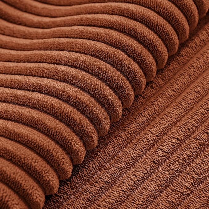 MIULEE Fall Boho Farmhouse Rust Decorative Throw Pillow Covers 20x20 Inch 4 Packs Soft Vintage Pillow Cases Modern Corduroy Patchwork Cushion Covers for Couch Sofa Bed Home Decor, Terracotta