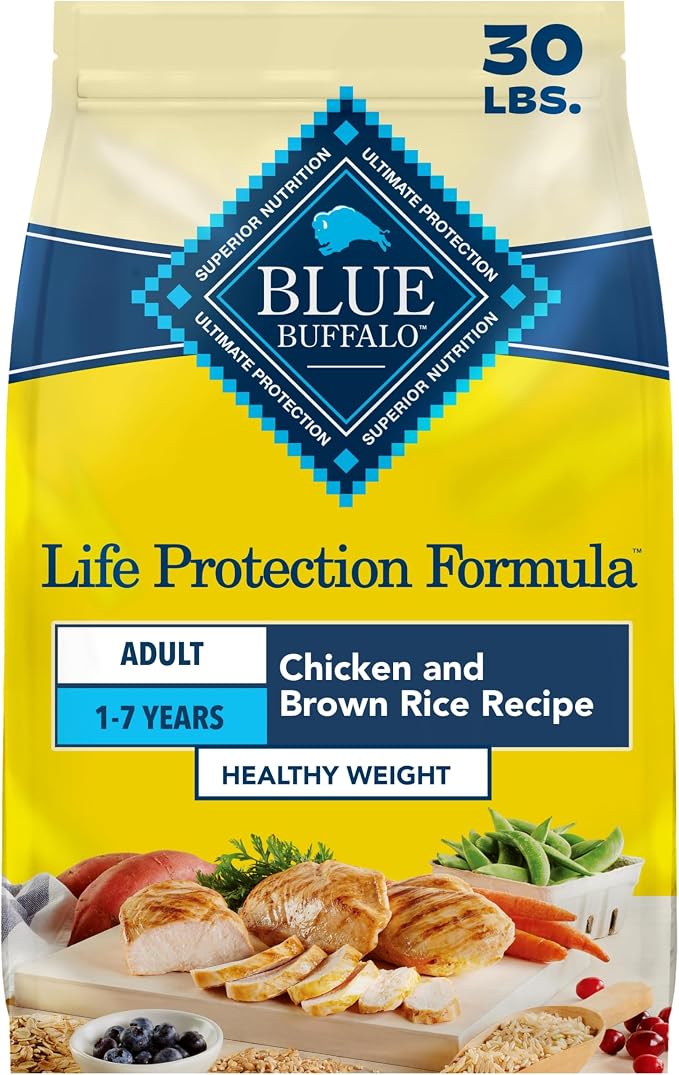 Blue Buffalo Life Protection Formula Healthy Weight Chicken Dog Food, 30 lb | Real Chicken #1 Ingredient, Promotes Lean Muscles & Weight Control, Supports Immunity with Antioxidant-Rich LifeSource Bits