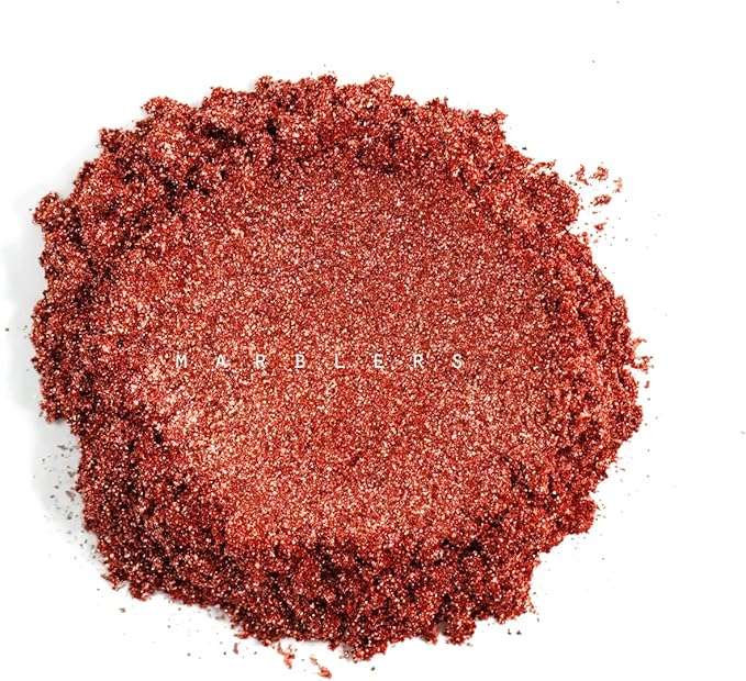 MARBLERS Red Mica Powder [Ruby Pearl] 4oz (113g) | Cosmetic Grade | Epoxy Resin Pigment, Dye | Non-Toxic, Vegan, Cruelty-Free | Lip Gloss, Nails, Body Butter, Bath Bomb, Candle & Soap Making