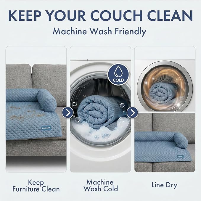 Spark Paws Cooling Couch Cover Dog Bed, Furniture Protector Mat | Non-Toxic Washable Pet Cooling Pad for Large, Medium and Small Dogs