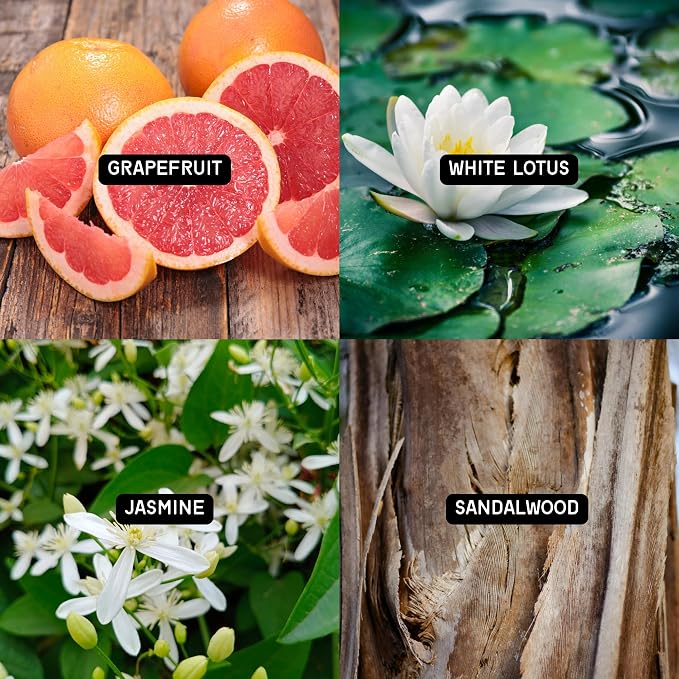 DW Home Tranquil Lotus Wooden Wick Candle – Grapefruit, White Lotus & Jasmine Fragrance, 12 oz Crackling Wooden Wick Jar Candle, Long Burning Home Fragrance