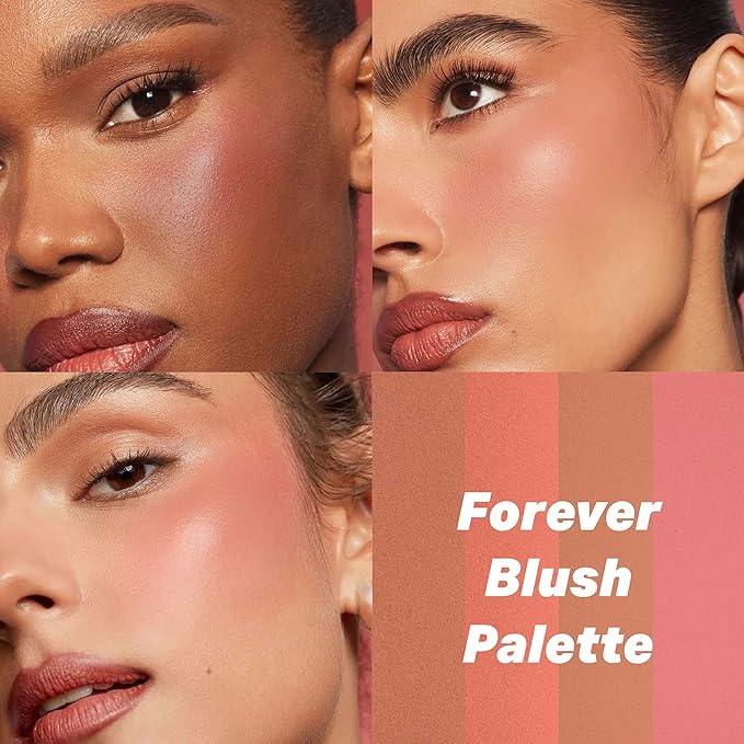 Forever 24-Hour Waterproof Blush Palette with Matte Long-Lasting Powder Blush Formula, 0.63 Oz