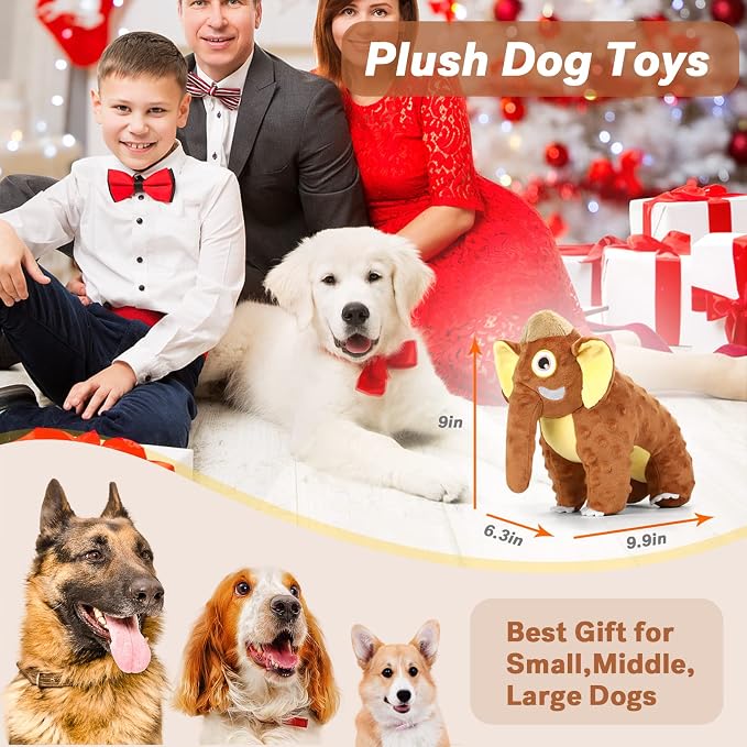 Letsmeet Dog Toys Durable Squeaky Plush Dog Toy for Puppy Teething Dog Chew Toys for Small, Middle, Large Dogs
