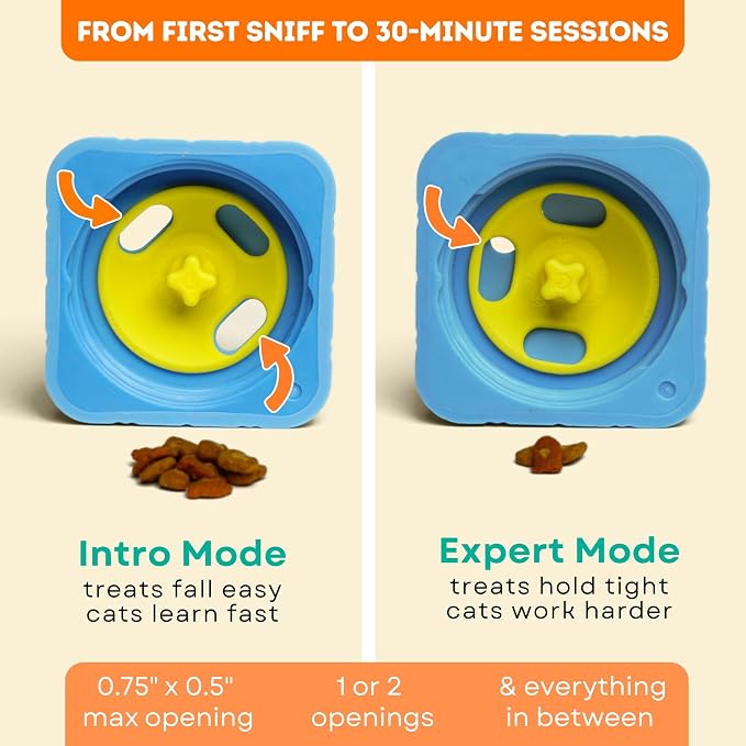 Adjustable Indoor Cat Slow Feeder Toy & Interactive Cat Treat Dispenser Toy