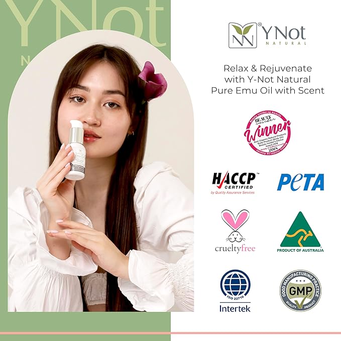Y Not Natural Pure Emu Oil - Organic Moisture for Face, Body, Hair, Scalp & Nails - Rich in Omega 3-6-9, Vitamins & Essential Minerals - Australian Emu Oil (60ml) 2.03 fl oz - Pink Sugar