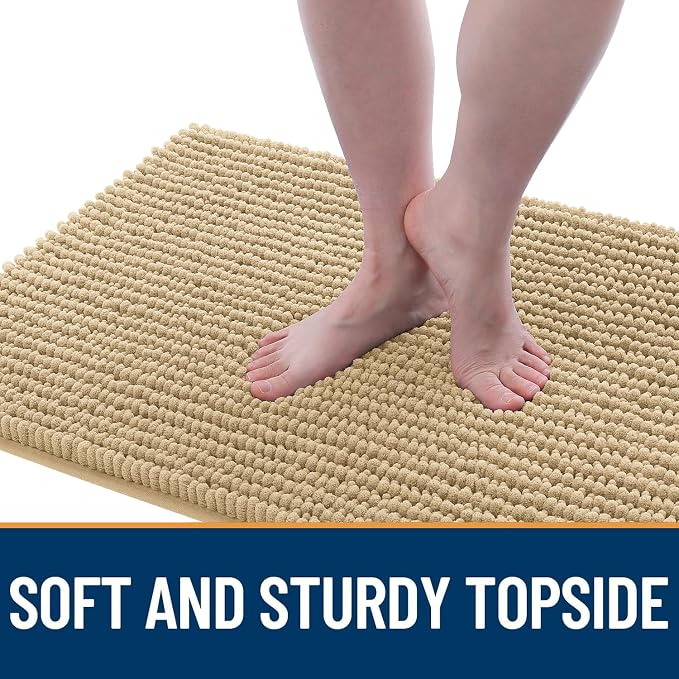 OLANLY Dog Door Mat for Muddy Paws 70x24, Extra Absorbent Chenille Mud Mat | Beige, Absorbs Moisture and Dirt, Non-Slip Machine Washable Doormat, Quick-Drying Indoor Entryway Floor Mat for Dogs