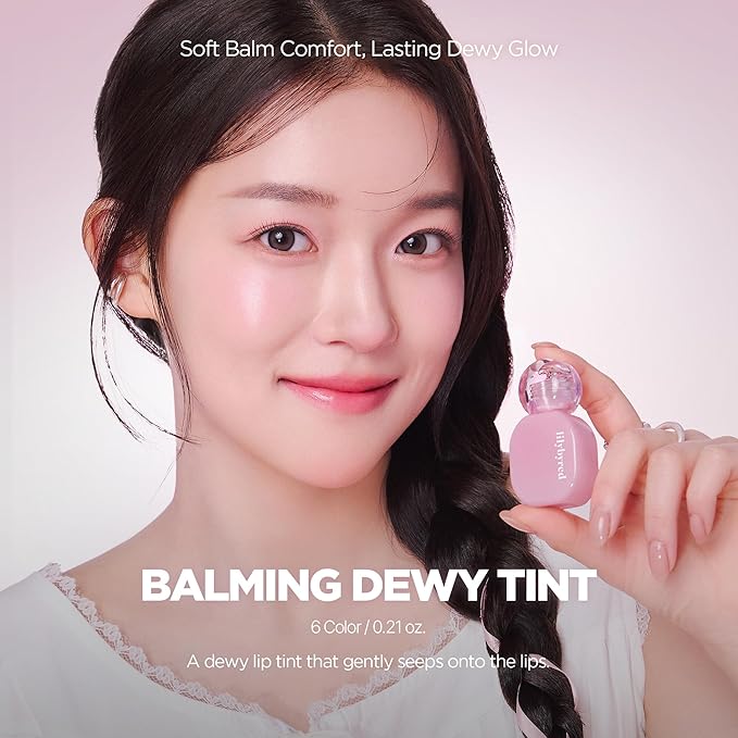 lilybyred Balming Dewy Tint | Korean Semi-Glow Lip Stain, Velvet to Soft Glow Texture, Sheer Buildable Color, Moisturizing & Lightweight, Natural Flush Look, Non-Sticky, 0.21 oz. (02 Tender Lychee)