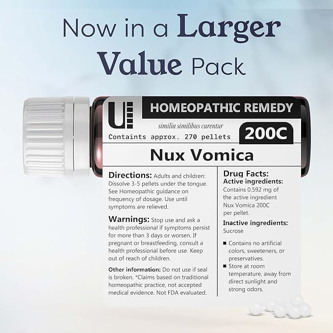 Nux Vomica 200C Homeopathic Remedy, 270 Pellets