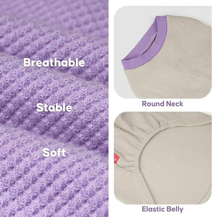 KYEESE 2Pack Dog Shirts Waffle for Small Dogs Stretchy Dog T-Shirts Lightweight Dogs Tank Top Sleeveless Pet Vest Breathable, X-Large, Purple+Grey | Cozy Warmth, Lightweight & Breathable, Gentle on Sensitive Skin, Stretchy & Free to Move, Comfortable D...