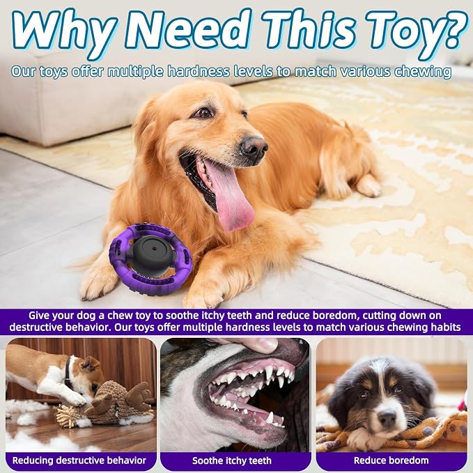 Pamlulu Tough Dog Toys for Aggressive Chewers, Indestructible Dog Toy for Large Dogs, Nylon Chew Toys for Medium Large Breed, Interactive Dog Toys to Keep Them Busy, Dog Birthday