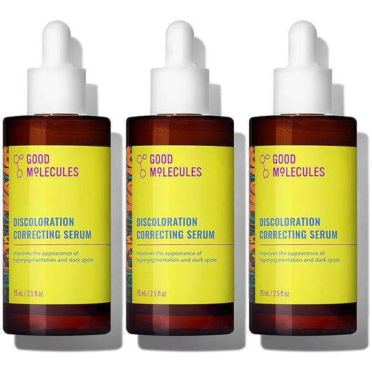 Good Molecules Discoloration Correcting Serum Pack 3 – 75 ml / 2.5 fl oz Each | Lightweight Facial Serum with Tranexamic Acid & Niacinamide for Even-Looking Skin