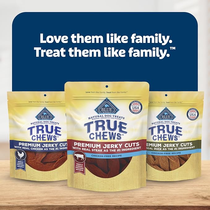 Blue Buffalo True Chews Premium Jerky Cuts Steak Dog Treats, 30 oz | Chicken-Free Recipe, Real Steak First, Made in the USA, No Artificial Preservatives