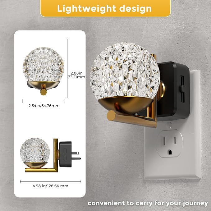 L LOHAS LED Night Lights Plug Into Wall, Dusk to Dawn Sensor | 10-Color RGB Dimmable Night Light, 180°Rotating Plug in Night Light for Bathroom, Hallway, Bedroom, Stairway