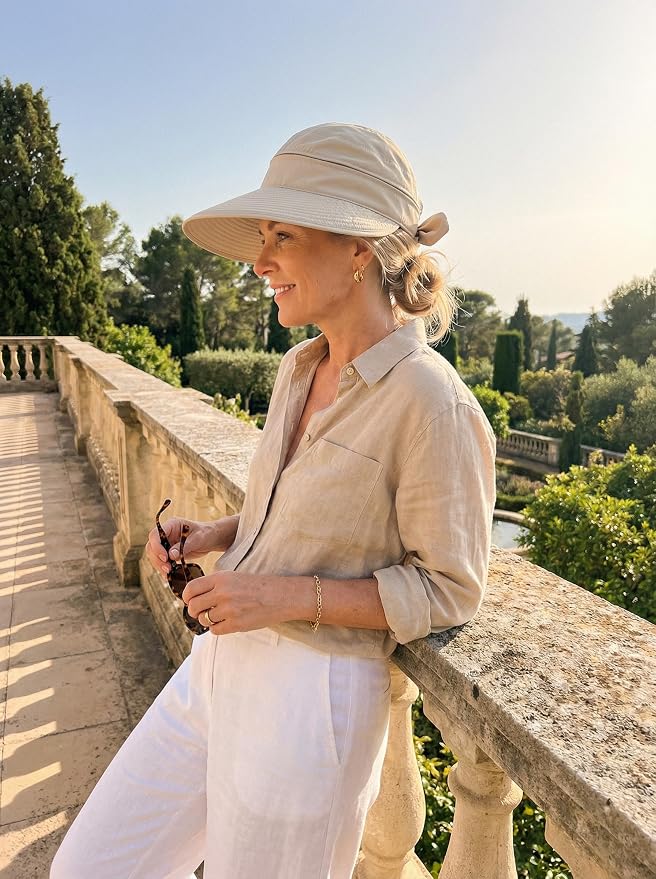 2-in-1 Women’s Sun Visor Sun Hat Zipper Off Ponytail Friendly, Lightweight Quick Dry, Summer UV Protection