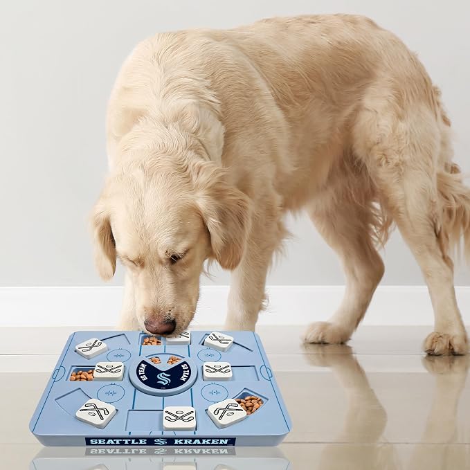Pets First NHL Seattle Kraken Large Puzzle Toy, New Size, Interactive Dog Treat & Slow Feeding Toy
