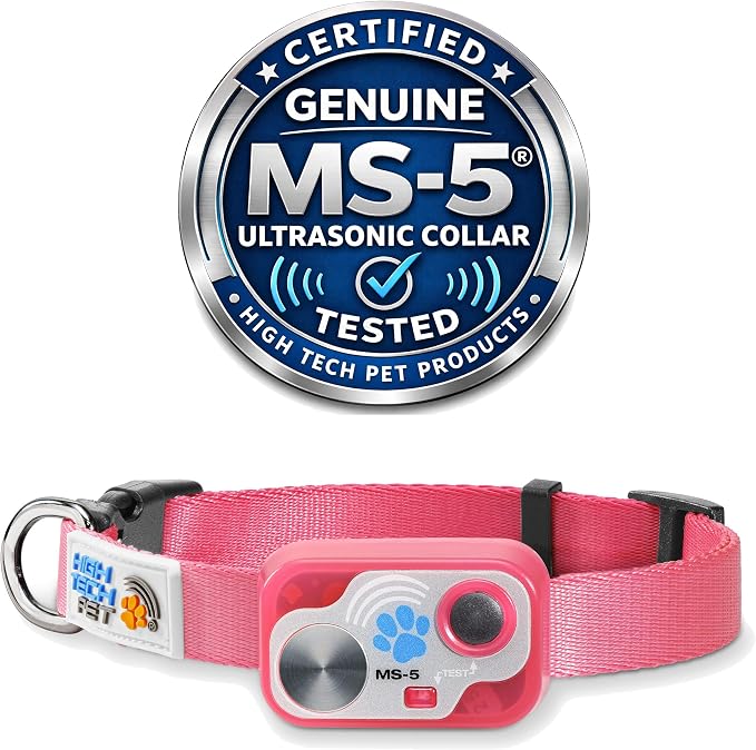 Genuine MS-5® Designer Series Automatic Pet Door Collar Tested & Certified by High Tech Pet for Dogs and Cats - Complies with Power Pet Door Performance Warranty, Waterproof (Pink, Dog)