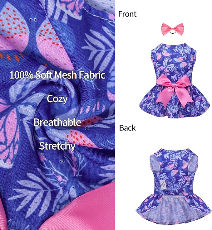 CuteBone Dog Mesh Dress Puppy Sundress Pet Outfit Summer Fashion for Small Dogs Girl Cat Clothes