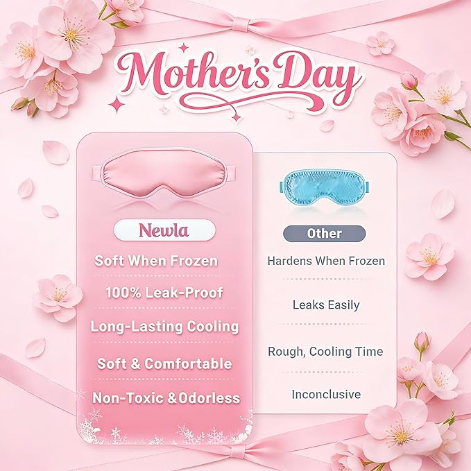 Mothers Day Gifts for Women, Ice Eye Pack for Self Care Gifts, Cooling Eye Gel Sleep Mask for Puffy Eyes - Fsa Eligible Items Hsa, Perfect Birthday Gifts for Mom (Pink)