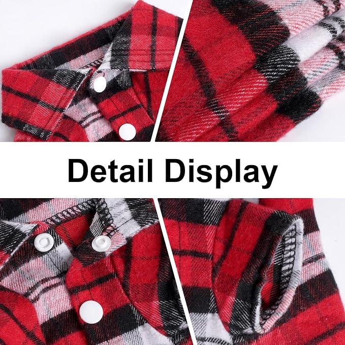 3 Pcs Dog Clothes Plaid Shirt Puppy Clothes Button Up Cat Shirt for Small Pet Dogs Cat Christmas Costume (Medium)