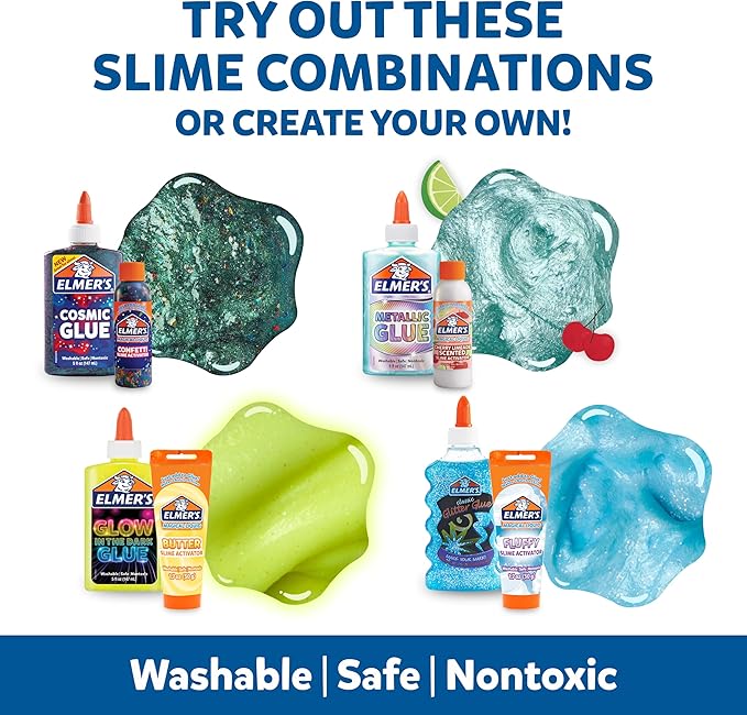 Elmer’s All-Star Slime Kit, Includes Liquid Glue Activator and Premade Slime, 9 Count - Perfect for Birthday Parties, Gift Idea, Kids Activity