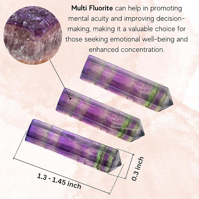 Amazing Gemstone Crystal Points Bulk Healing Crystals & Stones - Premium Single Terminated Healing Wand Point Bulk Crystals for Crafts, Crystal Grid, DIY Work