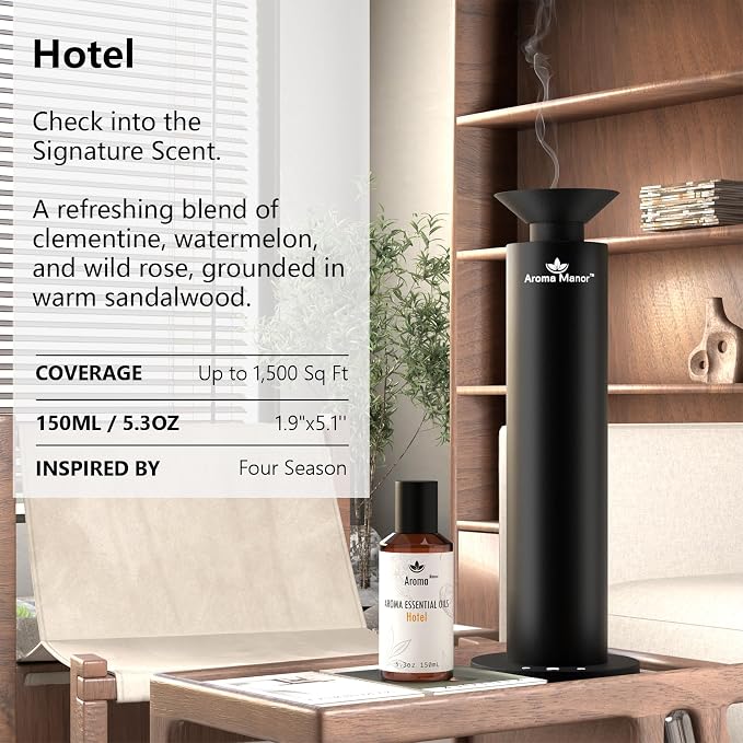 Hotel Diffuser Oil - Inspired by Luxury Scent - Essential Oils Blend (Clementine and Santal) - Luxury Aromatherapy Oil for Waterless Diffuser, Humidifier, Ultrasonic & Reed - 150mL