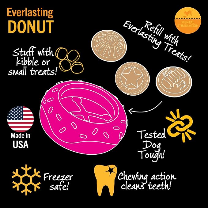Starmark Everlasting Treat Donut Chew Toy for Small Dogs Under 15 pounds