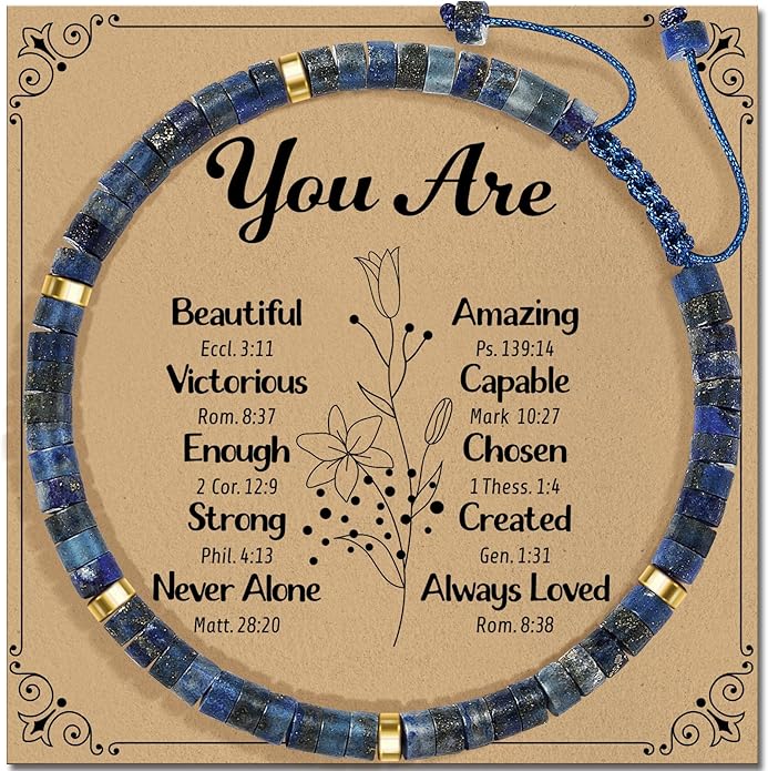 Inspirational Gifts Bracelets for Women: Valentines Mothers Day Birthday Gifts for Women Friends Sister Mom - Healing Natural Stone Beads Bracelets Thinking of you Get Well Soon Gift for Women