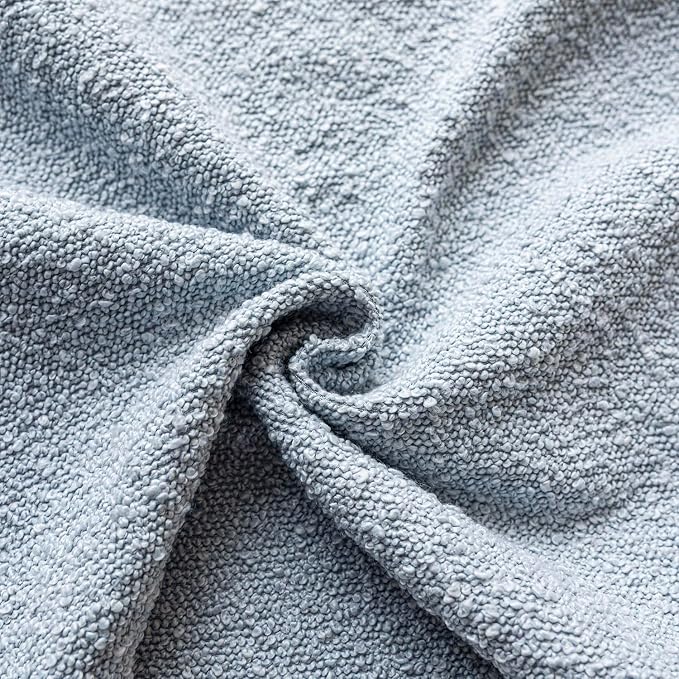 Foindtower Set of 2, Decorative Textured Boucle Throw Pillow Covers Accent Solid Pillow Cases Neutral Soft Cozy Couch Cushion Case for Chair Sofa Bedroom Living Room Home Decor 24 x 24 Inch Light Blue