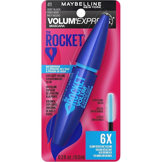 Maybelline New York Volum' Express The Rocket Waterproof Mascara, Very Black, 0.3 fl. oz.