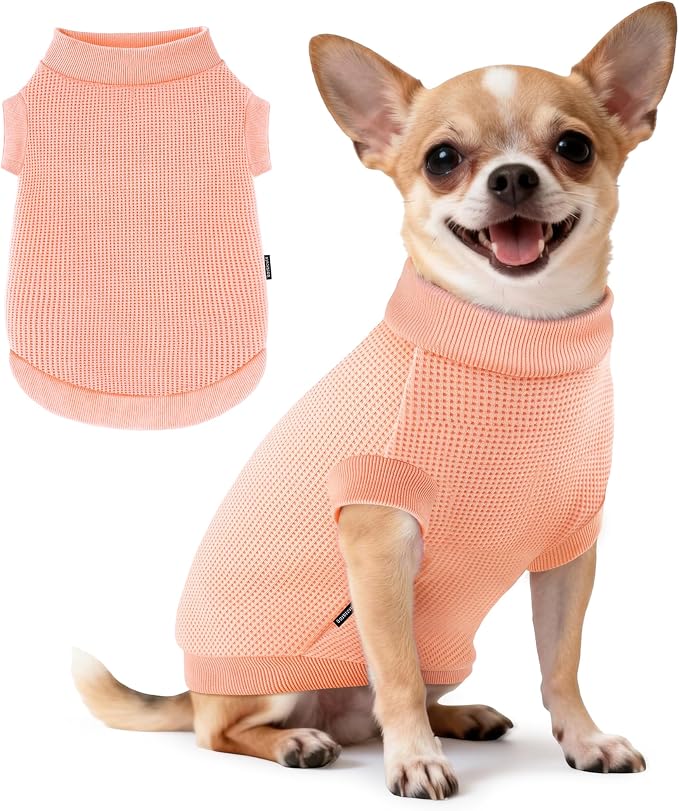 1 Pack Dog Shirt for Small Supplies Functional Waffle Dog Clothes Warm Soft Sweatshirt Outfit for Dogs Cats Pet Apparel