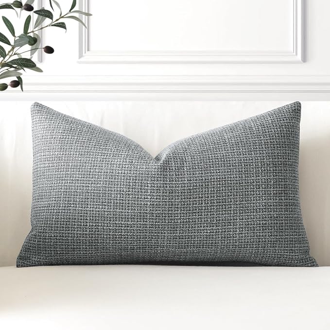 OTOSTAR Linen Throw Pillow Cover Set of 1 Decorative Lumbar Pillowcases Cushion Covers 16x24 Inch for Home Decor Sofa Bedroom Car 40 x 60CM Dark Grey