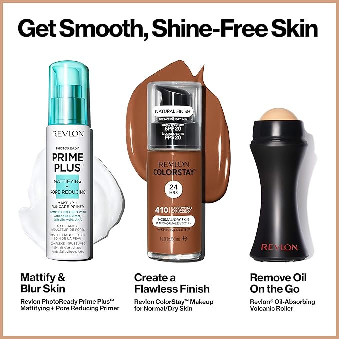 Revlon Liquid Foundation, ColorStay Face Makeup for Normal & Dry Skin, SPF 20, Longwear Medium-Full Coverage with Natural Finish, Oil Free, 500 Walnut, 1 Fl Oz